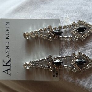 Elegant Anne Klein Chandelier Pierced Earrings Featuring Art Deco Design.